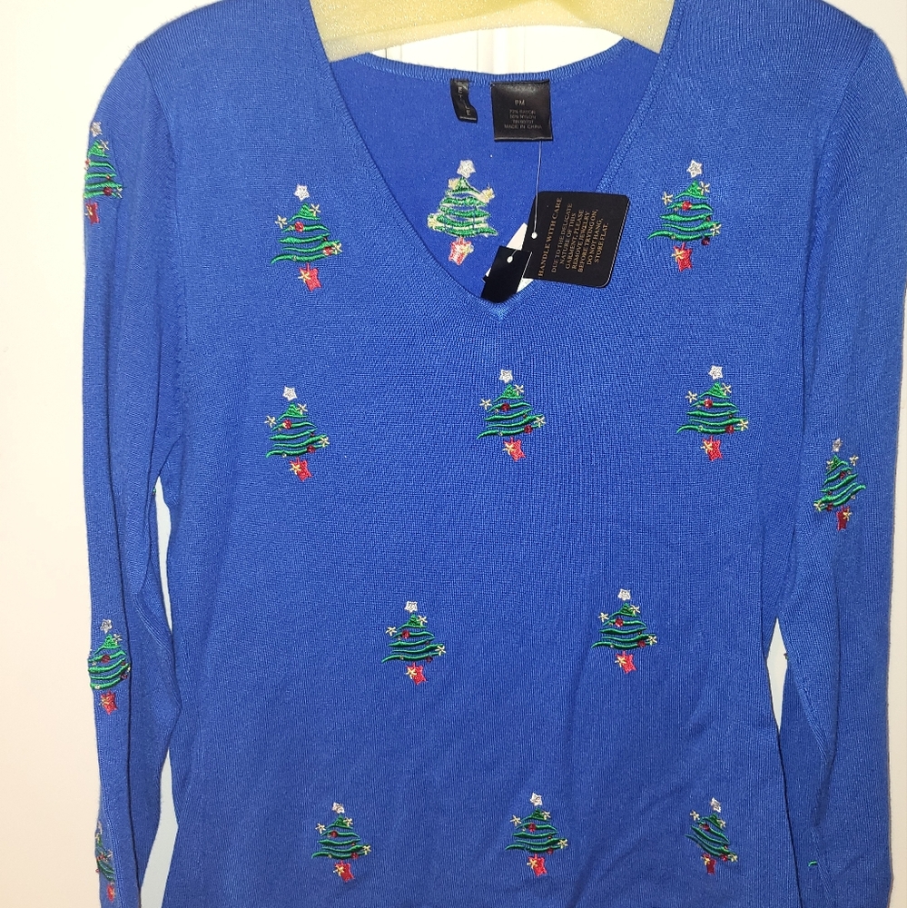 Etoile Christmas Tree Sweater New with Tags Size PM